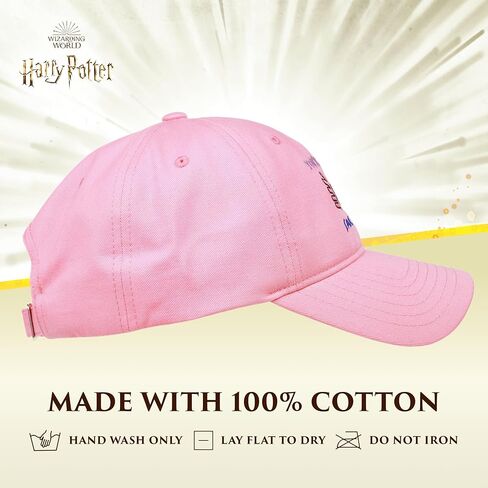 Harry Potter Baseball Cap, Luna Glasses Spectrespecs Chenille Adult Adjustable Snapback Hat with Curved Brim, Pink, One Size in Saudi Arabia