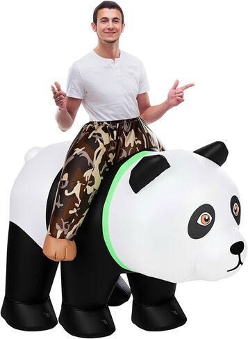 Newcotte Panda Inflatable Riding Costumes Christmas Panda Blow up Riding Costumes for Adult Men Women Masquerade Carnival Fasching Theme Parties Cosplay in Saudi Arabia