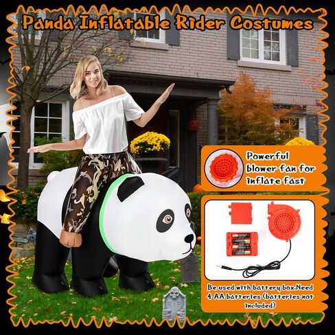 Newcotte Panda Inflatable Riding Costumes Christmas Panda Blow up Riding Costumes for Adult Men Women Masquerade Carnival Fasching Theme Parties Cosplay in Saudi Arabia