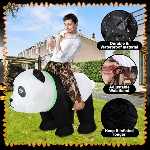 Newcotte Panda Inflatable Riding Costumes Christmas Panda Blow up Riding Costumes for Adult Men Women Masquerade Carnival Fasching Theme Parties Cosplay in Saudi Arabia