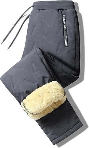 PANWLDC الرجال الشتاء الدافئة سميكة الصوف Sweatpants شيربا اصطف Sweatpants الدافئة سميكة السراويل الترنك السراويل حجم كبير in Saudi Arabia