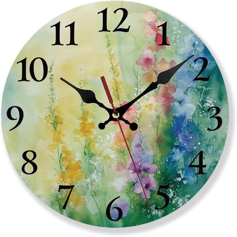 Coffee Cup Brown Art Silent Non Ticking Round Wall Clock 12 Inch, Battery Operated, Decorative for Living Room, Bedroom, Kitchen, Bathroom, Dining Room, Office or School Wall Clocks in Saudi Arabia