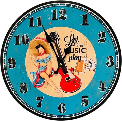 13-Inch Vintage Car Wall Clock for Him Retro Gas Station Themed Clock for Living Room, Cafe, Office & Man Cave Decor – Perfect Christmas Decor in Saudi Arabia