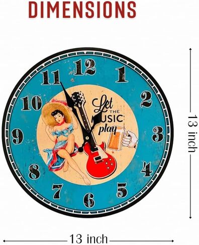 13-Inch Vintage Car Wall Clock for Him Retro Gas Station Themed Clock for Living Room, Cafe, Office & Man Cave Decor – Perfect Christmas Decor in Saudi Arabia