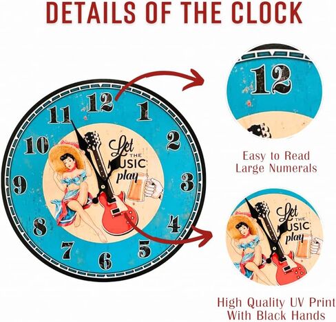 13-Inch Vintage Car Wall Clock for Him Retro Gas Station Themed Clock for Living Room, Cafe, Office & Man Cave Decor – Perfect Christmas Decor in Saudi Arabia