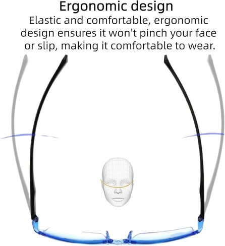 قطعتان من نظارات القراءة ذات التركيز التلقائي - نظارات ذكية ذاتية الضبط مضادة لقصر النظر الشيخوخي للضوء الأزرق، مساعدة الرؤية الذكية للرجال والنساء (أزرق) in Kuwait