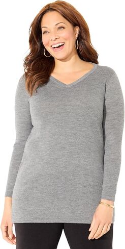 Women's Plus Size Cashmiracle V-Neck Sweater in Saudi Arabia