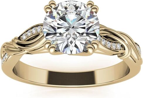 Luyona 1 ct Moissanite Engagement Wedding Anniversary Ring for Women, Round Cut Twisting Infinity Bridal Ring White Gold/Yellow Gold/Rose Gold (with Gift Box) in Saudi Arabia