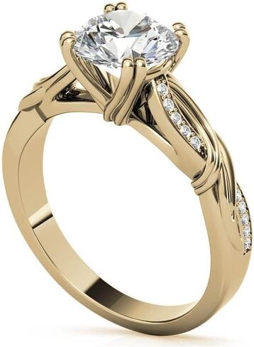 Luyona 1 ct Moissanite Engagement Wedding Anniversary Ring for Women, Round Cut Twisting Infinity Bridal Ring White Gold/Yellow Gold/Rose Gold (with Gift Box) in Saudi Arabia