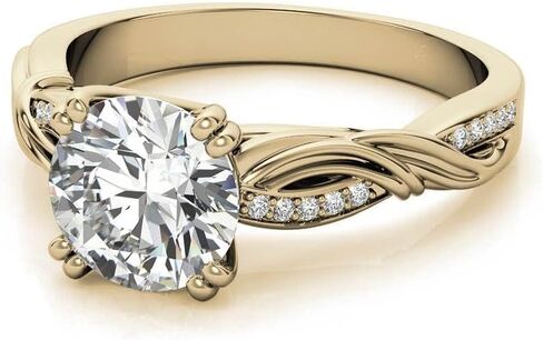 Luyona 1 ct Moissanite Engagement Wedding Anniversary Ring for Women, Round Cut Twisting Infinity Bridal Ring White Gold/Yellow Gold/Rose Gold (with Gift Box) in Saudi Arabia