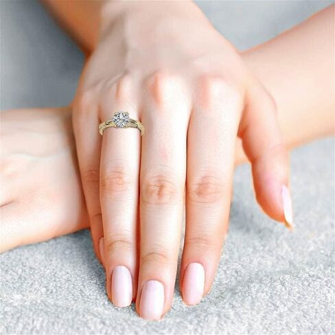 Luyona 1 ct Moissanite Engagement Wedding Anniversary Ring for Women, Round Cut Twisting Infinity Bridal Ring White Gold/Yellow Gold/Rose Gold (with Gift Box) in Saudi Arabia