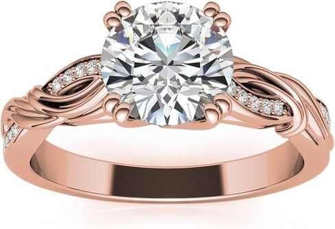 Luyona 1 ct Moissanite Engagement Wedding Anniversary Ring for Women, Round Cut Twisting Infinity Bridal Ring White Gold/Yellow Gold/Rose Gold (with Gift Box) in Saudi Arabia