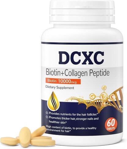 Biotin Collagen Supplement,Supports Healthy Hair, Skin and Nails, Biotin Collagen Peptide,60 Tablets, One Bottle in Saudi Arabia