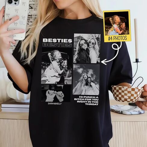 Custom Bestie Shirts for Women – Personalized T-Shirt with Photo in Saudi Arabia