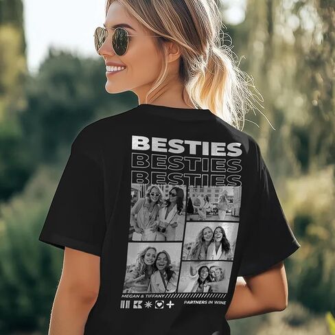 Custom Bestie Shirts for Women – Personalized T-Shirt with Photo in Saudi Arabia