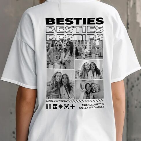 Custom Bestie Shirts for Women – Personalized T-Shirt with Photo in Saudi Arabia