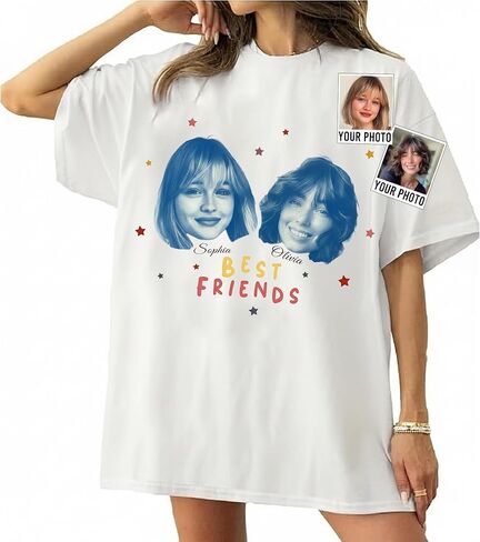 Custom Bestie Shirts for Women – Personalized T-Shirt with Photo in Saudi Arabia