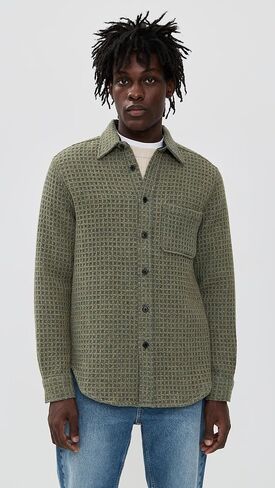 Portuguese Flannel Men's Wool Honey Comb Overshirt in Kuwait
