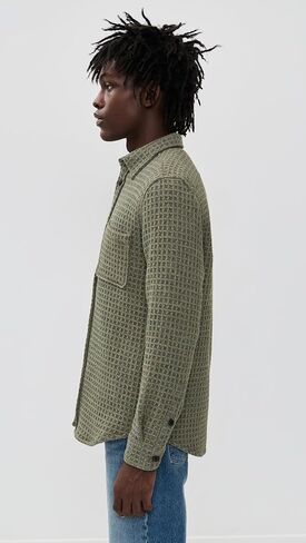 Portuguese Flannel Men's Wool Honey Comb Overshirt in Kuwait