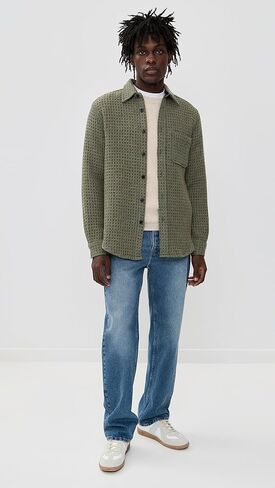 Portuguese Flannel Men's Wool Honey Comb Overshirt in Kuwait