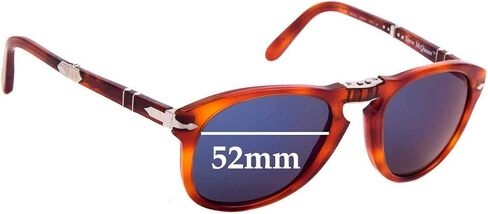 عدسات النظارات الشمسية البديلة المتوافقة مع Persol Steve McQueen 714SM 52 مم (زوج متدرج من الماس غير المستقطب باللون الأزرق الفرنسي - SFx Diamond) in Saudi Arabia