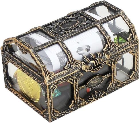 Crystal Storage Organizer Mini Case, Clear Pirate Treasure Chest, for Organizing Jewelry Gemstones Collectibles Or Souvenir Crafts, 10.5x8x6.5cm in Saudi Arabia