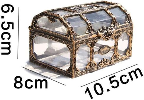 Crystal Storage Organizer Mini Case, Clear Pirate Treasure Chest, for Organizing Jewelry Gemstones Collectibles Or Souvenir Crafts, 10.5x8x6.5cm in Saudi Arabia