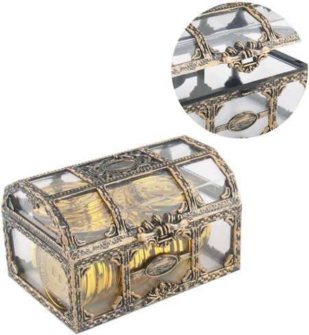 Crystal Storage Organizer Mini Case, Clear Pirate Treasure Chest, for Organizing Jewelry Gemstones Collectibles Or Souvenir Crafts, 10.5x8x6.5cm in Saudi Arabia