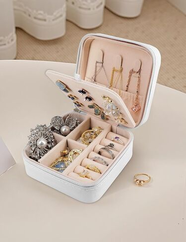 Travel Jewelry Case, Small Jewelry Box Jewelry Travel Organizer, Travel Jewelry Box Mini Jewelry Travel Case(Blue) in Saudi Arabia
