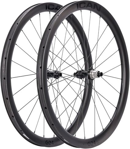 ICAN 700C G24/G25 700C الكربون الحصى طقم عجلات الدراجة مكبح قرصي 40 مللي متر عمق-24 مللي متر عرض داخلي/50 مللي متر عمق-25 مللي متر عرض داخلي in Kuwait