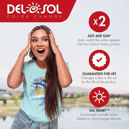 Del Sol Color Changing Youth Boys Premium Crew Tee - Sharrrk!, Ice Blue, Size YS in Saudi Arabia
