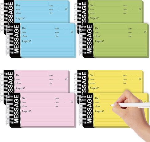 4 Pcs 2 Part Carbonless Phone Message Book Spiral Bound Phone Message Forms Book 5.5 x 2.76 Inches Assorted Colored Phone Book Message Pads for Phone Calls Phone Message Notepad for Memo Home Office in Saudi Arabia
