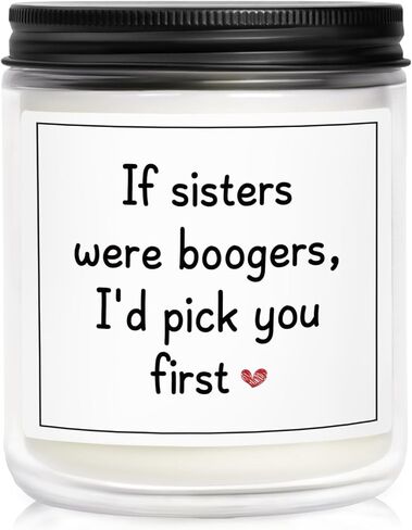 Sister Candle Gifts, Funny Sister Birthday Gifts - Happy Birthday Gift for Sisters from Sisters Brother, Handmade Candle Gift 7oz in Saudi Arabia