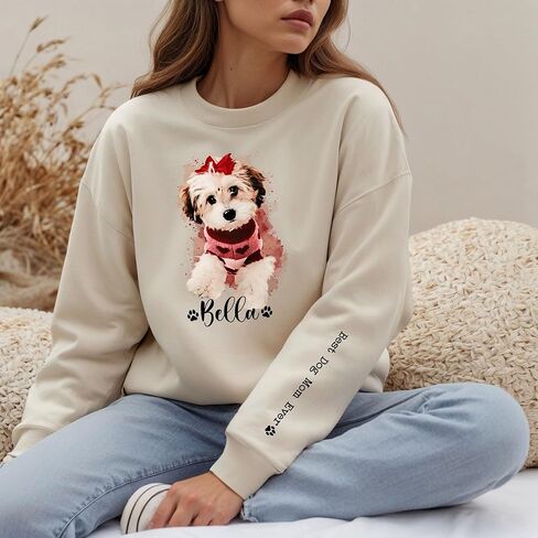 LAVAPE Custom Shirt With Pet Picture, Dog Mom Shirts For Women, Best Dog Mom Sweatshirt Women, Mother's Day Hoodie in Saudi Arabia