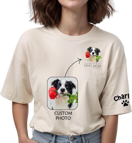 LAVAPE Custom Shirt With Pet Picture, Dog Mom Shirts For Women, Best Dog Mom Sweatshirt Women, Mother's Day Hoodie in Saudi Arabia