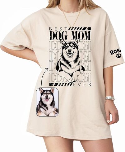 LAVAPE Custom Shirt With Pet Picture, Dog Mom Shirts For Women, Best Dog Mom Sweatshirt Women, Mother's Day Hoodie in Saudi Arabia