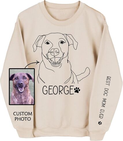 LAVAPE Custom Shirt With Pet Picture, Dog Mom Shirts For Women, Best Dog Mom Sweatshirt Women, Mother's Day Hoodie in Saudi Arabia