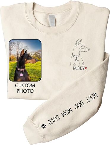 LAVAPE Custom Shirt With Pet Picture, Dog Mom Shirts For Women, Best Dog Mom Sweatshirt Women, Mother's Day Hoodie in Saudi Arabia