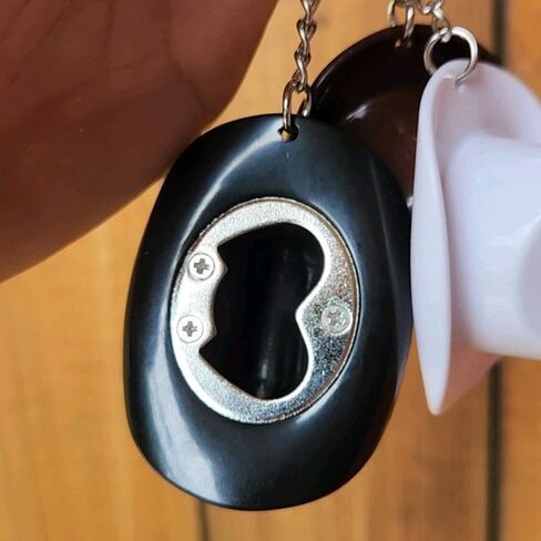 2pcs Cowboy Hat Texas Style Bottle Opener Keychain, available in three colors to create your personalized style. (White) in Saudi Arabia