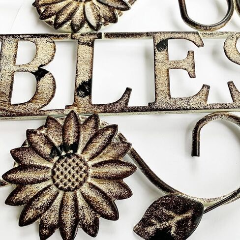 Metal Hanging Blessed Wall Art Sign for Home Decor, Metal Letters Blessed Rustic Sign Indoor Outdoor Wall Decoration 17"L… in Saudi Arabia