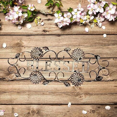 Metal Hanging Blessed Wall Art Sign for Home Decor, Metal Letters Blessed Rustic Sign Indoor Outdoor Wall Decoration 17"L… in Saudi Arabia