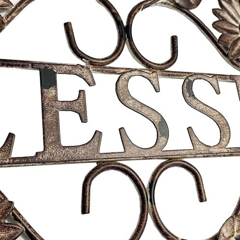 Metal Hanging Blessed Wall Art Sign for Home Decor, Metal Letters Blessed Rustic Sign Indoor Outdoor Wall Decoration 17"L… in Saudi Arabia