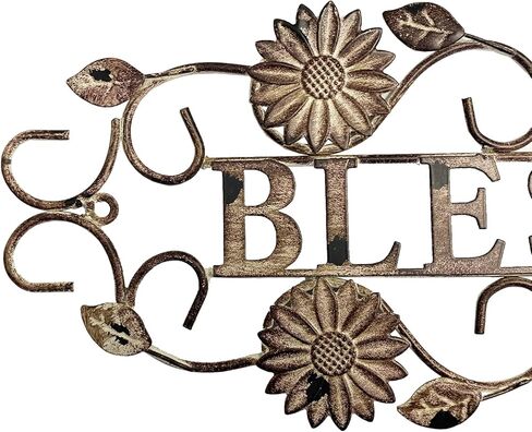 Metal Hanging Blessed Wall Art Sign for Home Decor, Metal Letters Blessed Rustic Sign Indoor Outdoor Wall Decoration 17"L… in Saudi Arabia