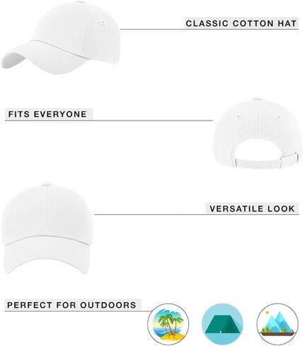 MERNEST Baseball Cap for Men & Women - Unstructured Adjustable Classic Low Profile Plain Cap - 100% Cotton Dad Hat Trucker in Saudi Arabia