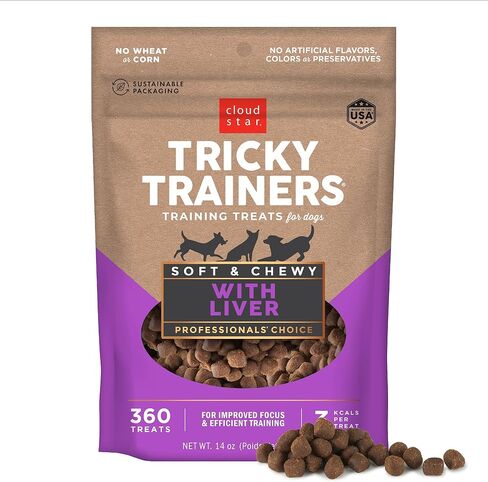 Cloud Star Tricky Trainers مقرمش ، Treat Dolor Calorie Treats ، المصنوع في الولايات المتحدة الأمريكية ، Wheat & Corn Free (حزمة من 4) in Kuwait