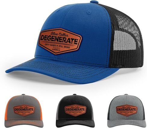 Blue Collar Degenerate Hat, Dirty Hands Still Broke Hat, Proudly America Hat in Saudi Arabia