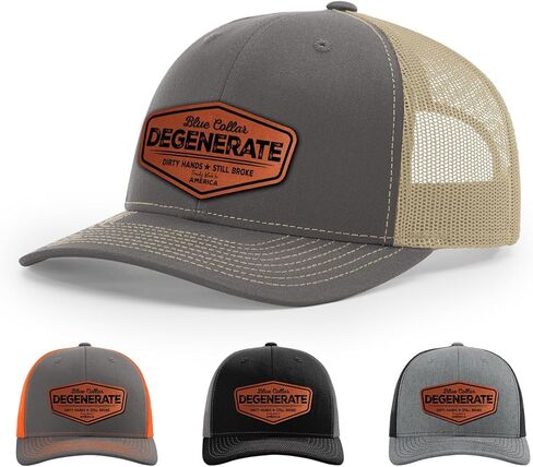 Blue Collar Degenerate Hat, Dirty Hands Still Broke Hat, Proudly America Hat in Saudi Arabia