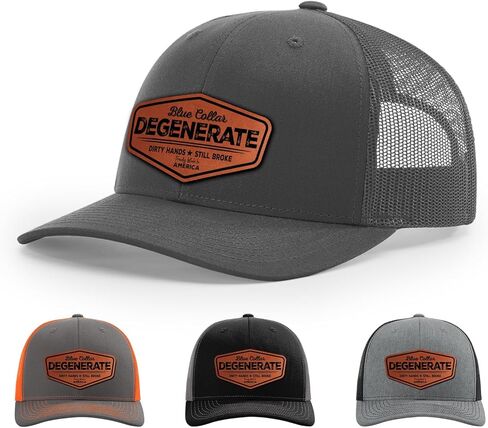 Blue Collar Degenerate Hat, Dirty Hands Still Broke Hat, Proudly America Hat in Saudi Arabia