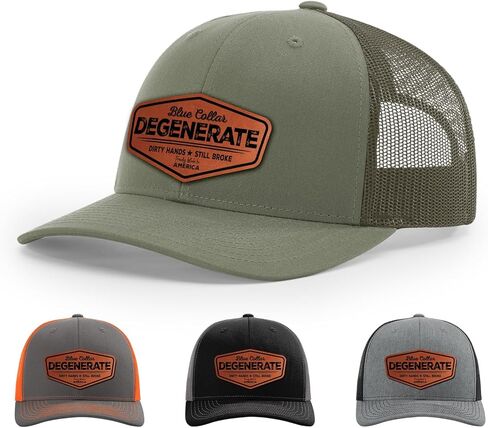 Blue Collar Degenerate Hat, Dirty Hands Still Broke Hat, Proudly America Hat in Saudi Arabia
