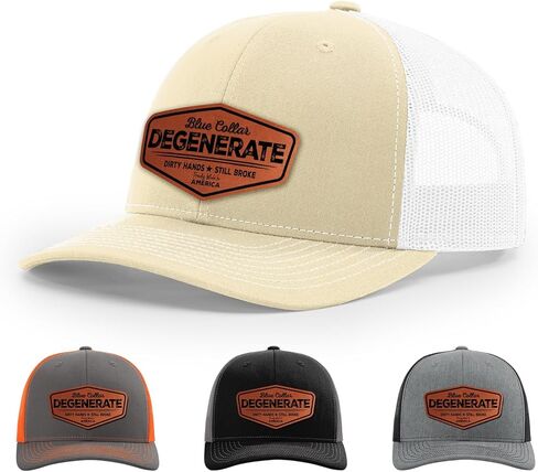 Blue Collar Degenerate Hat, Dirty Hands Still Broke Hat, Proudly America Hat in Saudi Arabia